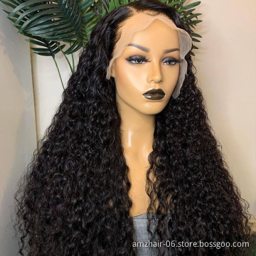 Brazilian Kinky Curly Lace Front Human Hair Wig Transparent Swiss 13X4 13X6 Lace Frontal Closure Wig Human Hair Pre Plucked
